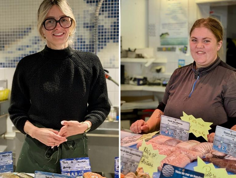 Portraits de femmes en poissonnerie